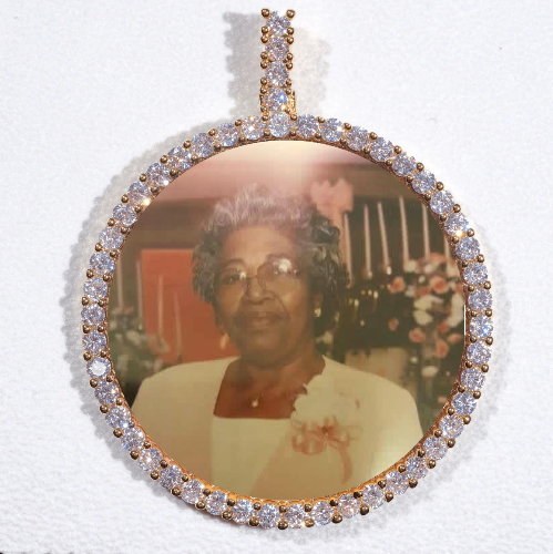 LARGE 3D CIRCLE CUSTOM PICTURE PENDANT