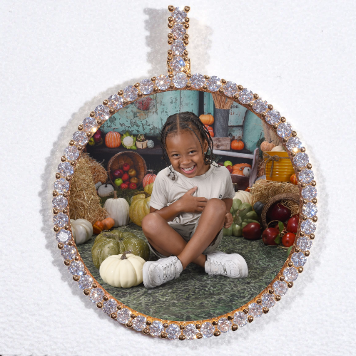 LARGE 3D CIRCLE CUSTOM PICTURE PENDANT