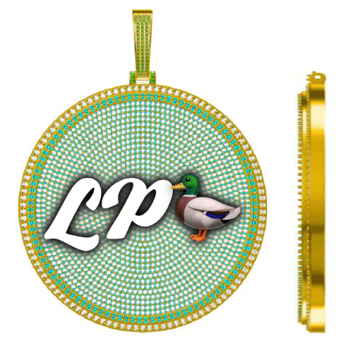 CUSTOM LETTER NECKLACE 3D BIG DISC