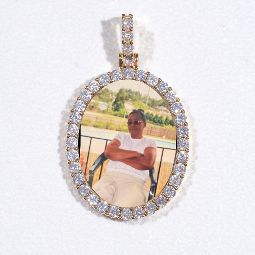 3D Oval Custom Picture Pendant
