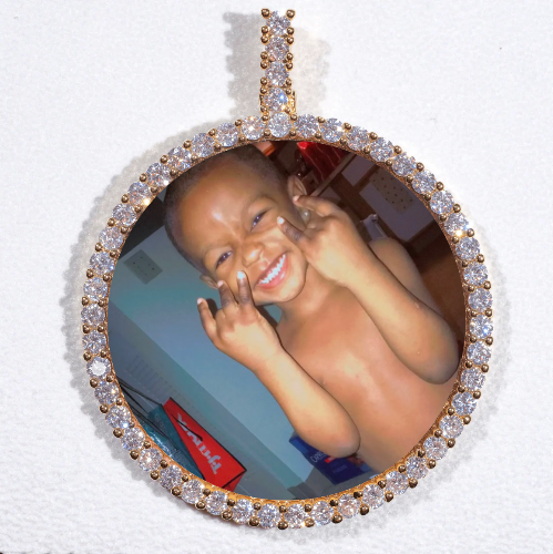 LARGE 3D CIRCLE CUSTOM PICTURE PENDANT