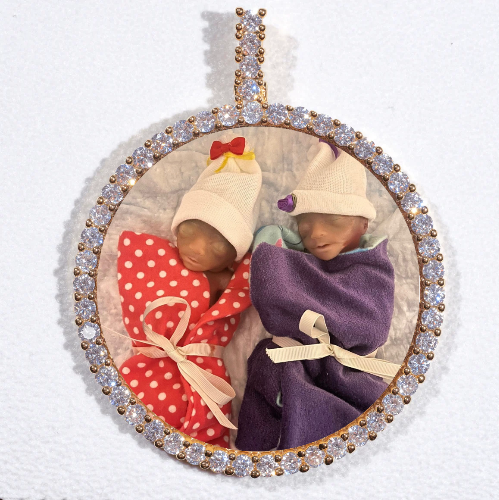LARGE 3D CIRCLE CUSTOM PICTURE PENDANT