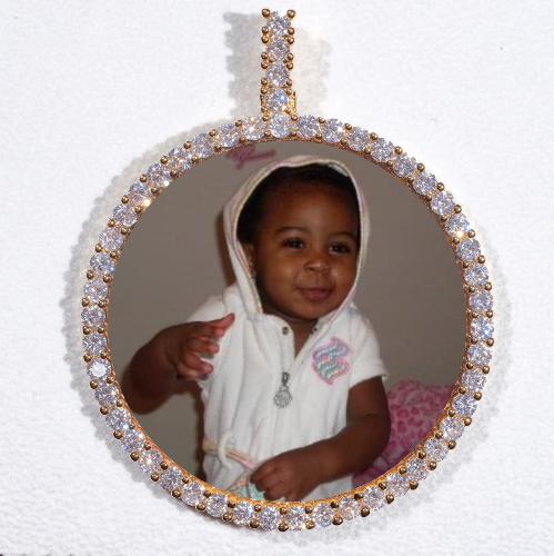 LARGE 3D CIRCLE CUSTOM PICTURE PENDANT