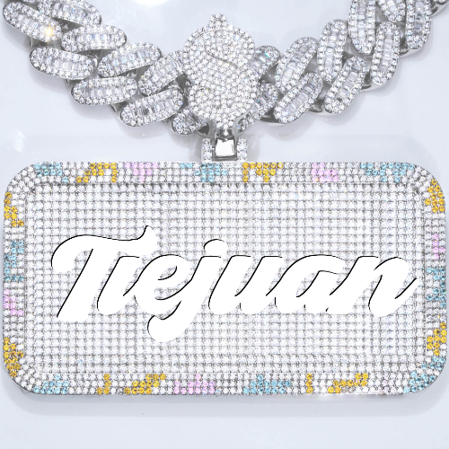 CUSTOM LETTER NECKLACE 3D COLORFUL SQUARE