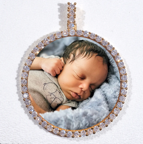 LARGE 3D CIRCLE CUSTOM PICTURE PENDANT