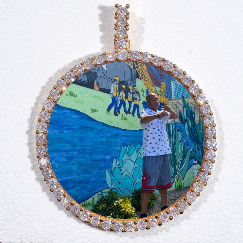 LARGE 3D CIRCLE CUSTOM PICTURE PENDANT