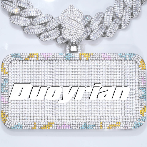 CUSTOM LETTER NECKLACE 3D COLORFUL SQUARE