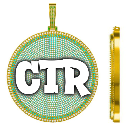 CUSTOM LETTER NECKLACE 3D BIG DISC