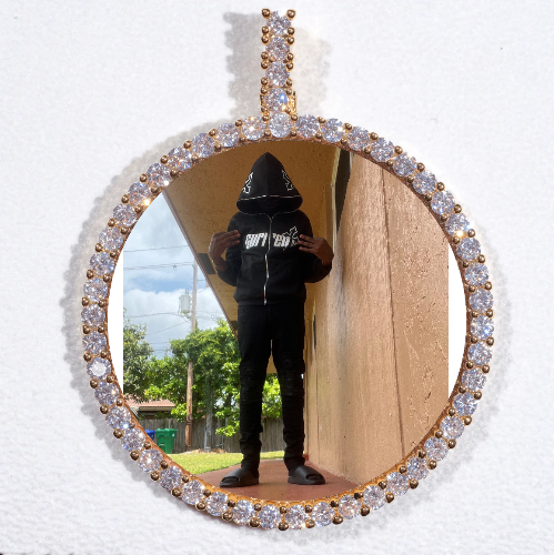LARGE 3D CIRCLE CUSTOM PICTURE PENDANT