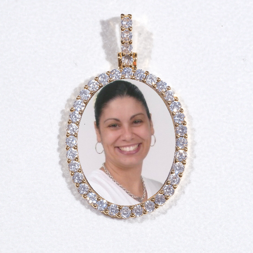3D Oval Custom Picture Pendant