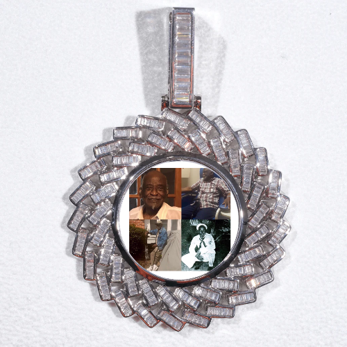 Large 3D Baguette Custom Picture Pendant