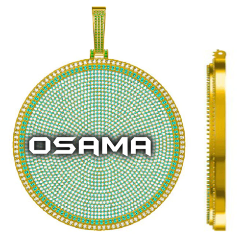 CUSTOM LETTER NECKLACE 3D BIG DISC