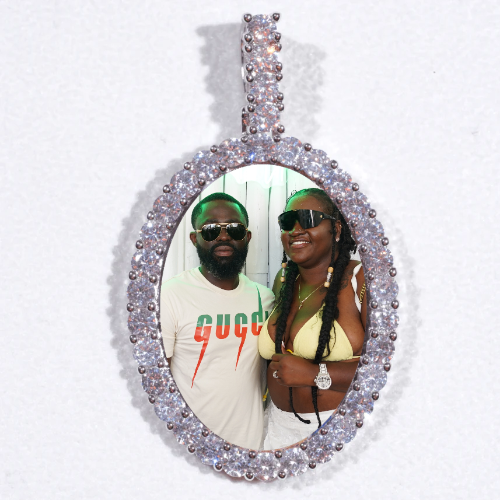 Large 3D Oval Custom Picture Pendant