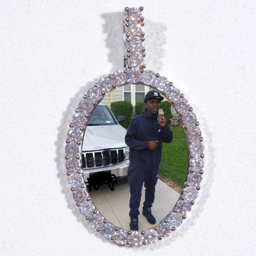 Large 3D Oval Custom Picture Pendant