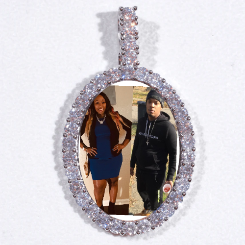 Large 3D Oval Custom Picture Pendant