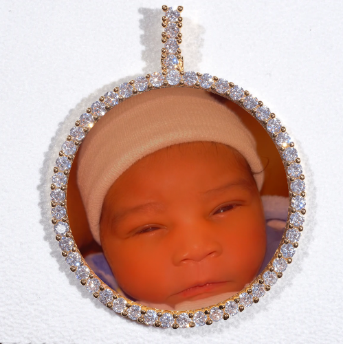 LARGE 3D CIRCLE CUSTOM PICTURE PENDANT