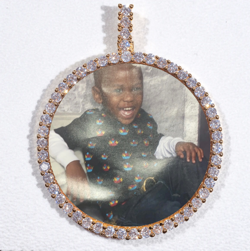LARGE 3D CIRCLE CUSTOM PICTURE PENDANT
