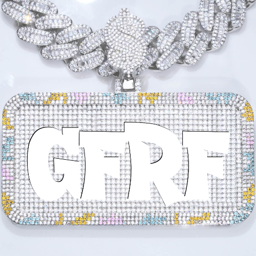 CUSTOM LETTER NECKLACE 3D COLORFUL SQUARE
