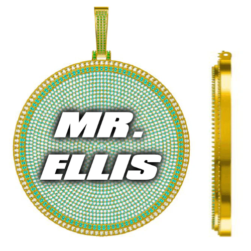 CUSTOM LETTER NECKLACE 3D BIG DISC