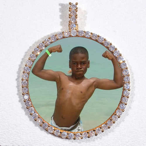 LARGE 3D CIRCLE CUSTOM PICTURE PENDANT