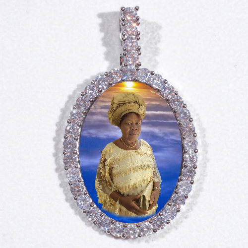 Large 3D Oval Custom Picture Pendant