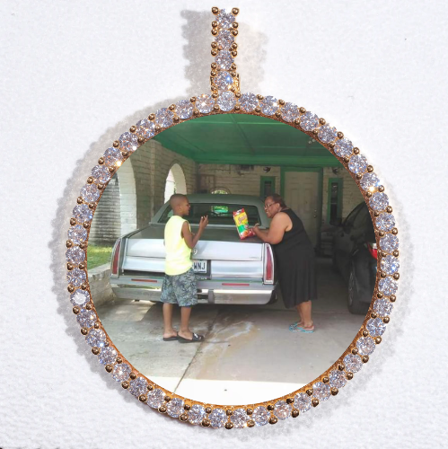 LARGE 3D CIRCLE CUSTOM PICTURE PENDANT
