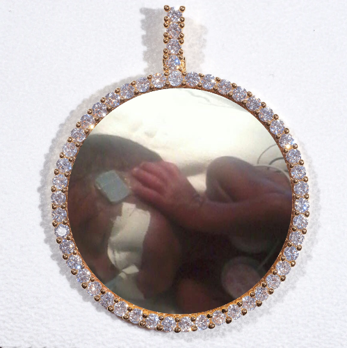LARGE 3D CIRCLE CUSTOM PICTURE PENDANT