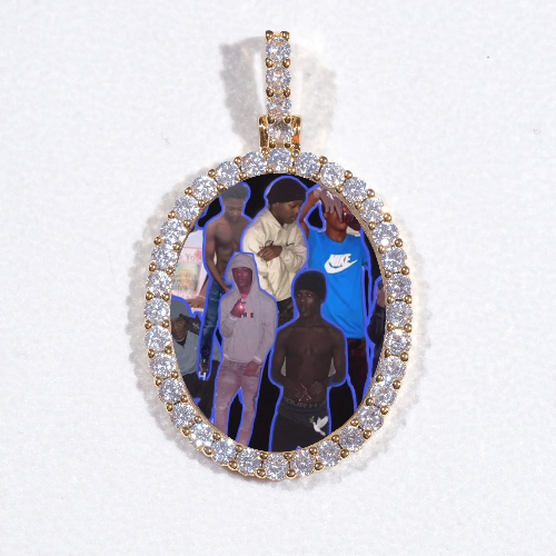 3D Oval Custom Picture Pendant