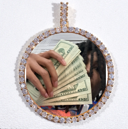 LARGE 3D CIRCLE CUSTOM PICTURE PENDANT