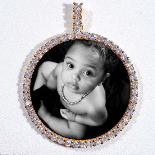 LARGE 3D CIRCLE CUSTOM PICTURE PENDANT