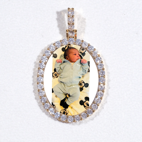 3D Oval Custom Picture Pendant