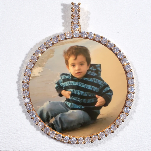LARGE 3D CIRCLE CUSTOM PICTURE PENDANT