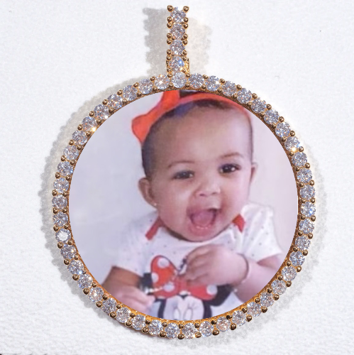 LARGE 3D CIRCLE CUSTOM PICTURE PENDANT
