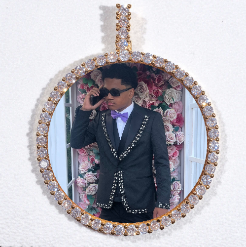 LARGE 3D CIRCLE CUSTOM PICTURE PENDANT