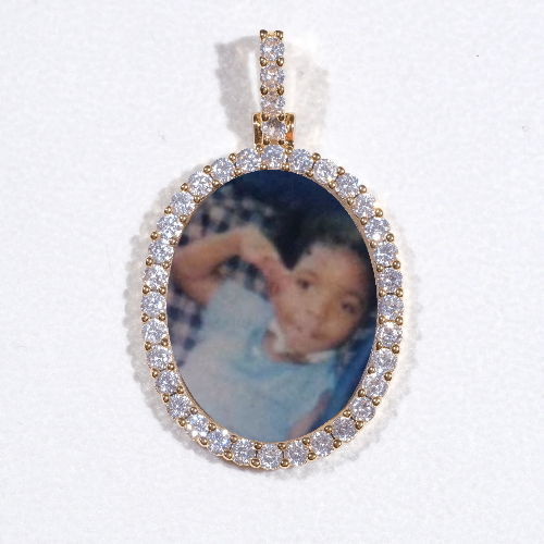3D Oval Custom Picture Pendant