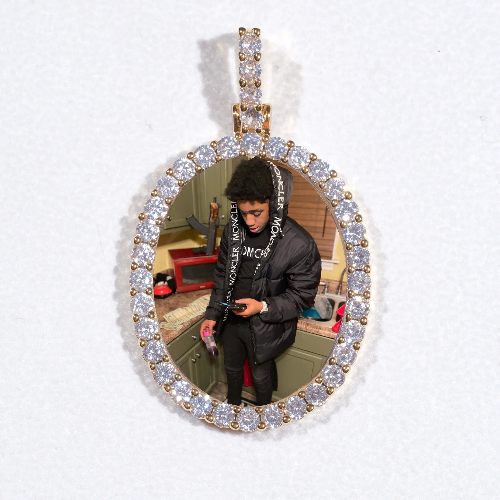 3D Oval Custom Picture Pendant