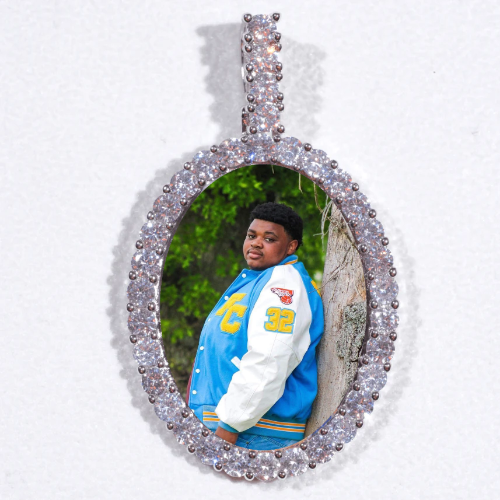 Large 3D Oval Custom Picture Pendant