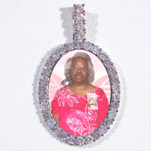 Large 3D Oval Custom Picture Pendant