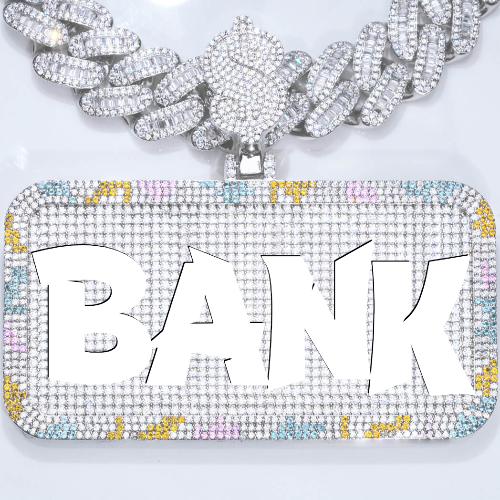 CUSTOM LETTER NECKLACE 3D COLORFUL SQUARE