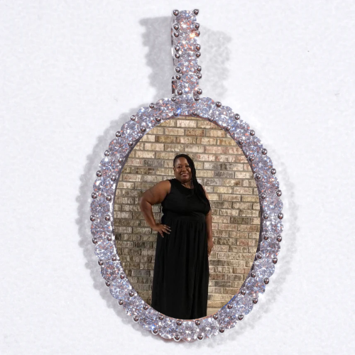 Large 3D Oval Custom Picture Pendant