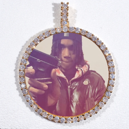 LARGE 3D CIRCLE CUSTOM PICTURE PENDANT