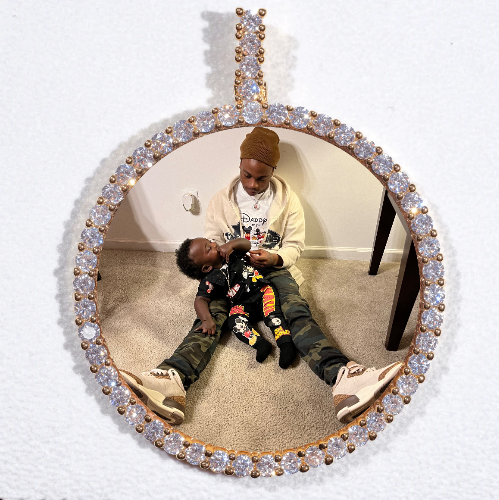 LARGE 3D CIRCLE CUSTOM PICTURE PENDANT