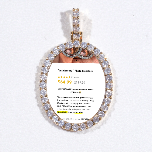 3D Oval Custom Picture Pendant