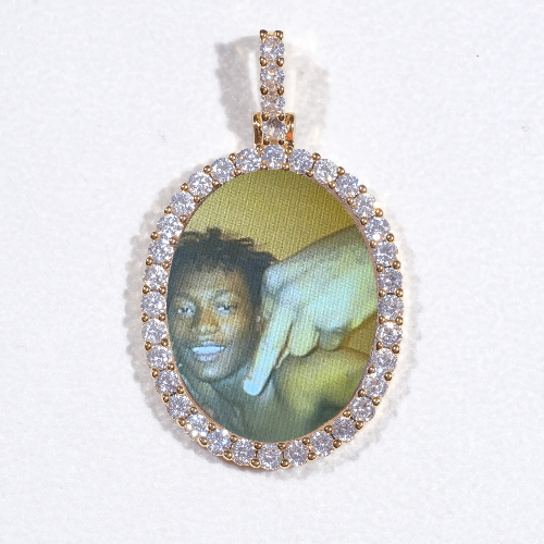 3D Oval Custom Picture Pendant