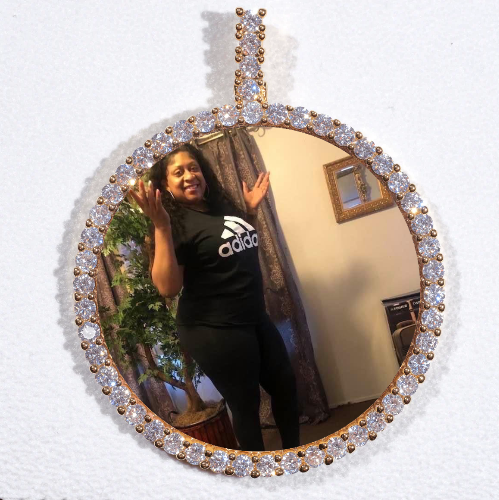 LARGE 3D CIRCLE CUSTOM PICTURE PENDANT