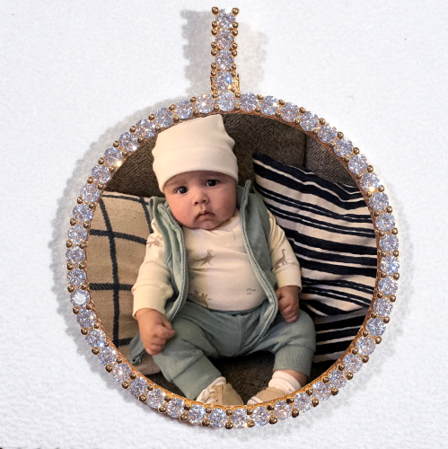 LARGE 3D CIRCLE CUSTOM PICTURE PENDANT