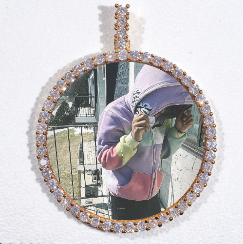 LARGE 3D CIRCLE CUSTOM PICTURE PENDANT