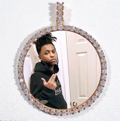 LARGE 3D CIRCLE CUSTOM PICTURE PENDANT