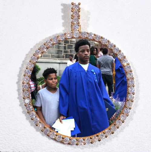 LARGE 3D CIRCLE CUSTOM PICTURE PENDANT