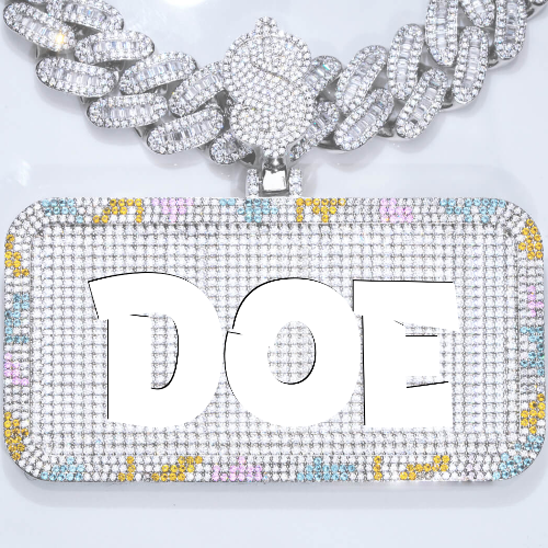 CUSTOM LETTER NECKLACE 3D COLORFUL SQUARE